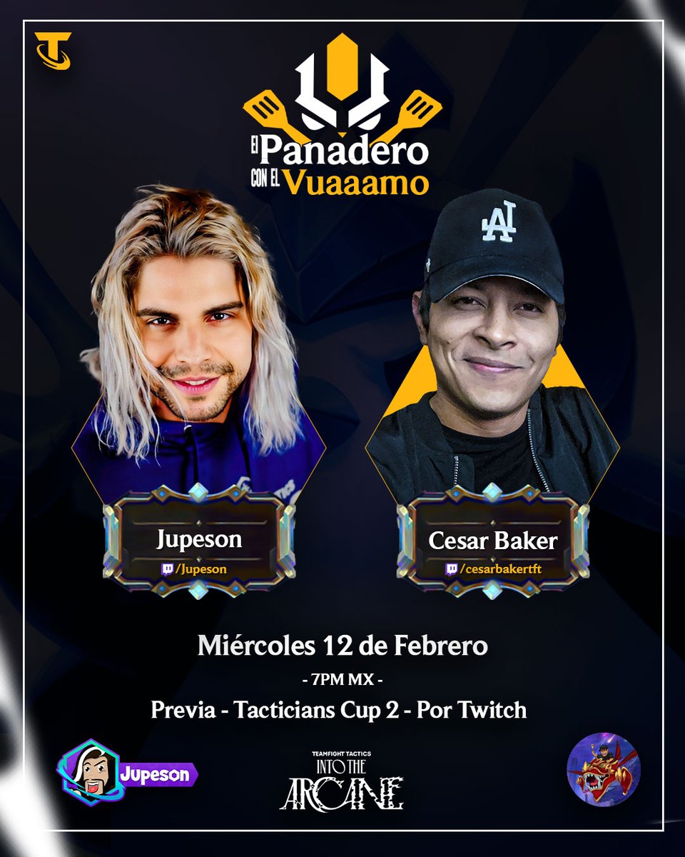 ⭐️Hoy vuelve "El Panadero con el VUAAAMO"

🎙️Podcast profundizando el competitivo de TFT y previa de la Tactician's Cup II:

🏆 Clasificados de Latam
👨‍🔬 Meta Predictivo
📰 Noticias Oficiales, Memes y Opiniones de la comunidad

Para +info del competitivo sigan a: <a href="/CompeteTFT/">Compete TFT</a>