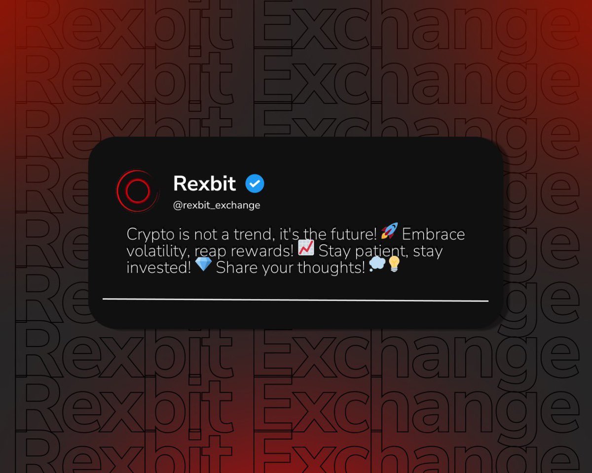 rexbit_exchange's tweet image. Join us in the future of finance! 💎🚀 Crypto isn&apos;t just a trend, it&apos;s a revolution. Embrace the volatility, and the rewards will follow! 📈 What are your thoughts on this game-changing investment? 

Let&apos;s engage, share your insights! 💭