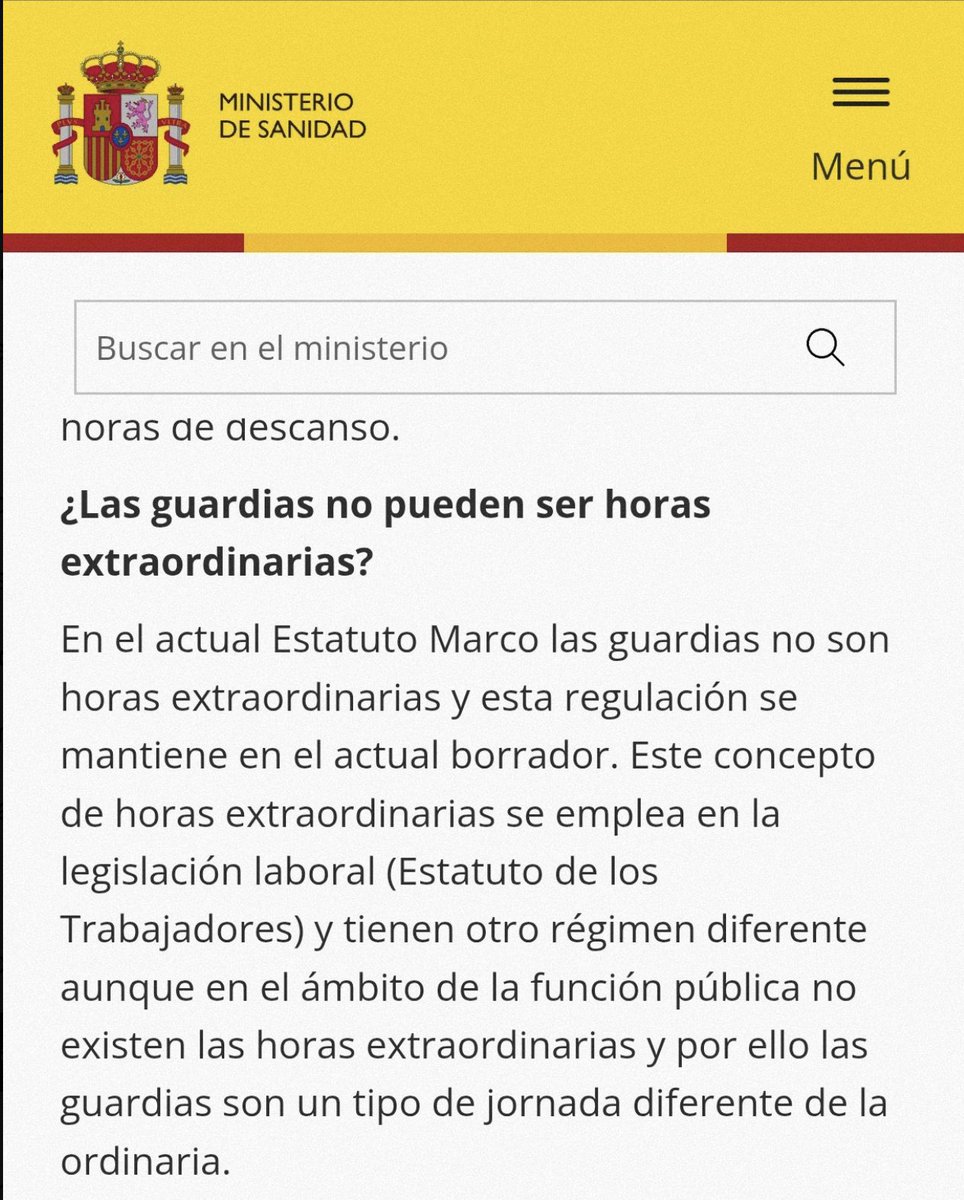 Yo era residente. Un adjunto me hizo la siguiente reflexión: hacemos guardia cada 6 días, eso significa que de cada 6 años, 1 año entero me lo paso en el hospital de guardia. Y durante los otros 5 años, vengo a trabajar al hospital. Esa es la  realidad. <a href="/sanidadgob/">Ministerio de Sanidad</a> RECTIFIQUEN