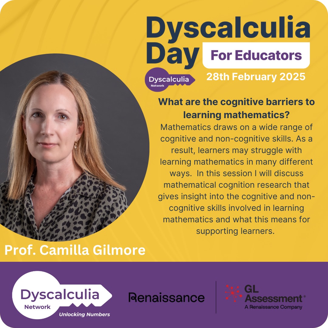 The Dyscalculia Network (@dyscalculianet1) on Twitter photo DyscalculiaDay Educator Conference is online and recorded, so catch it from wherever you are in the world! We are excited to hear the amazing Prof. Camilla Gilmore talk about cognitive barriers to #mathslearning.
<a href="/RenLearnUK/">Renaissance UK & Ireland</a> DyscalculiaDay Educator Conference is online and recorded, so catch it from wherever you are in the world! We are excited to hear the amazing Prof. Camilla Gilmore talk about cognitive barriers to #mathslearning.
<a href="/RenLearnUK/">Renaissance UK & Ireland</a>