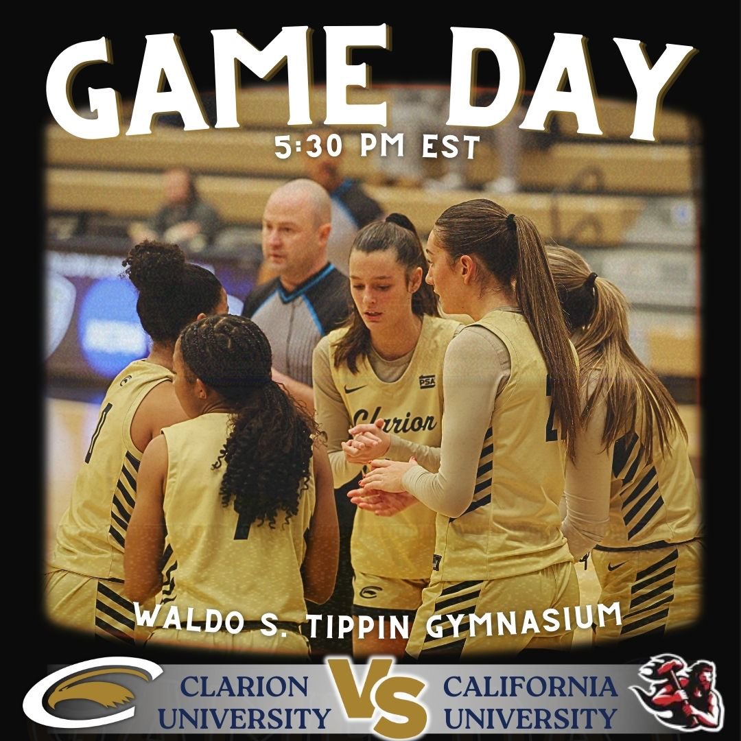 READY FOR TIP OFF‼️

IT’S COMMUNITY NIGHT IN CLARION‼️

⏰ - 5:30 PM EST

📍 - Waldo S. Tippin Gymnasium 

📺 - psacsportsdigitalnetwork.com/clarion/

📊 - clariongoldeneagles.com/sidearmstats/w…

#clarionuniversity #community #communitynight #wingsup #womensbasketball #gameday #homegame