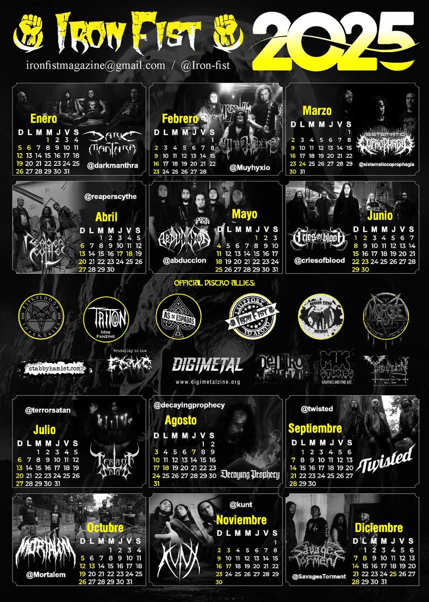 🔥 <a href="/MORTALEM2/">MORTALEM</a> presente en el Calendario 2025 de #IronFistZine 🗓 

🤘🏻Octubre🤘🏼

#MORTALEM
#TotalDeathMetal 
#DeathMetal
