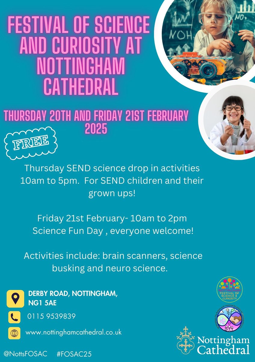 ChalleNGeNottm's tweet image. Look! 
A half-term @NottsFOSAC event especially for families with additional needs @nottscathedral next Thursday &amp;amp; Fri. 
Drop in &amp;amp; join in! 
#ChildFriendlyNottm #FOSAC #Science #Awe #Wonder #Creativity
