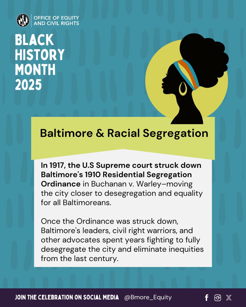 Baltimore is a city full of rich history, and we love to call it our home.

Today, Baltimore leaders, advocates, and change-makers continue to push to correct the impacts of the Residential Segregation Ordinance of 1910.

Are you enjoying our Black History Month facts⁉️