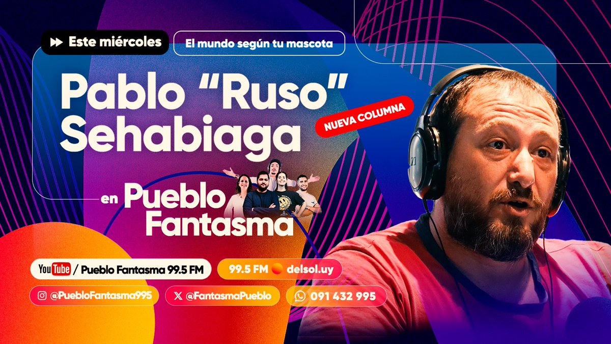 FantasmaPueblo's tweet photo. Hoy estrenamos columna en Pueblo Fantasma 👻

→ El mundo según tu mascota con el "Ruso" Sehabiaga 🐕

📲 https://t.co/jQsymZJk7k https://t.co/er8H6eKj2V