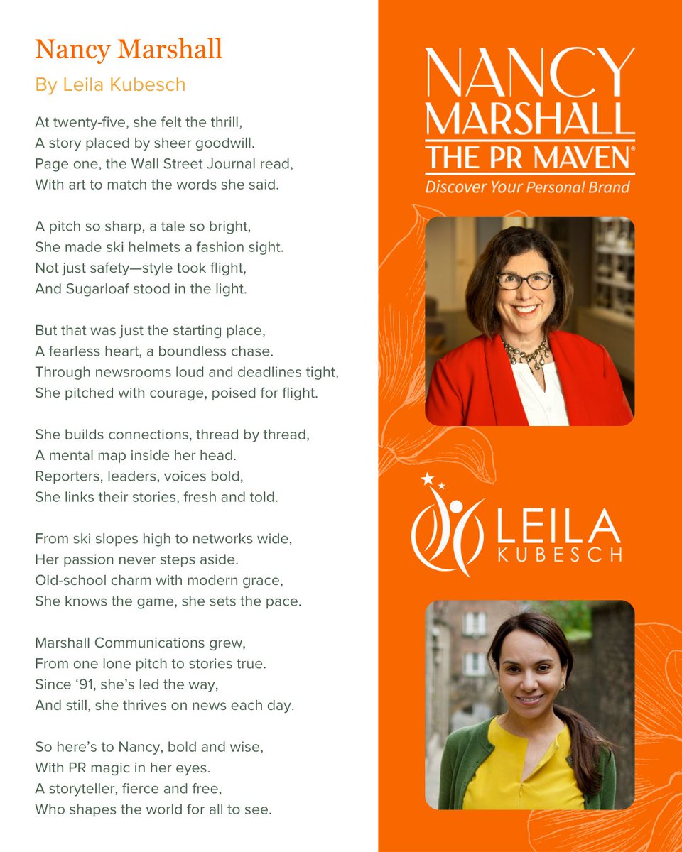Thank you to Nancy's friend, Leila Kubesch, for writing this wonderful poem about her! Your words capture the essence of her passion, enthusiasm and tenacity. Here’s to Nancy — our bold, wise and unstoppable leader! 💫🎤📢