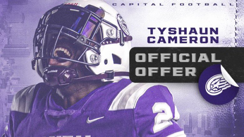 Tyshaun Cameron (@t3_camm) on Twitter photo #AGTG after a great talk with <a href="/Coachcalexander/">Charles Alexander</a> I’m blessed to receive my 4th offer from <a href="/CapitalU_FB/">Capital University Football</a> #AGTG after a great talk with <a href="/Coachcalexander/">Charles Alexander</a> I’m blessed to receive my 4th offer from <a href="/CapitalU_FB/">Capital University Football</a>