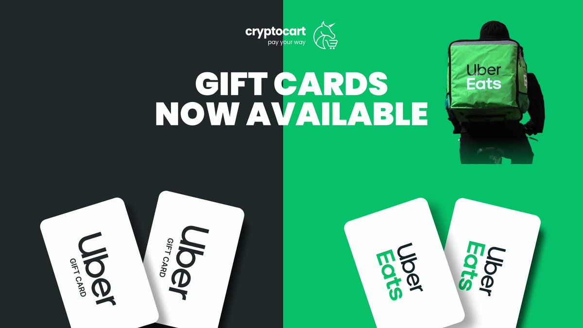CryptoCartCC's tweet image. 🍔 Craving something tasty? @UberEats has what you need!
Order from your favourite restaurants, pay in crypto with CryptoCart gift cards, and enjoy up to 10% off!
🔗 giftcards.cryptocart.cc
#CryptoCart #UberEats #FoodLover #CCV2 #PayWithCrypto