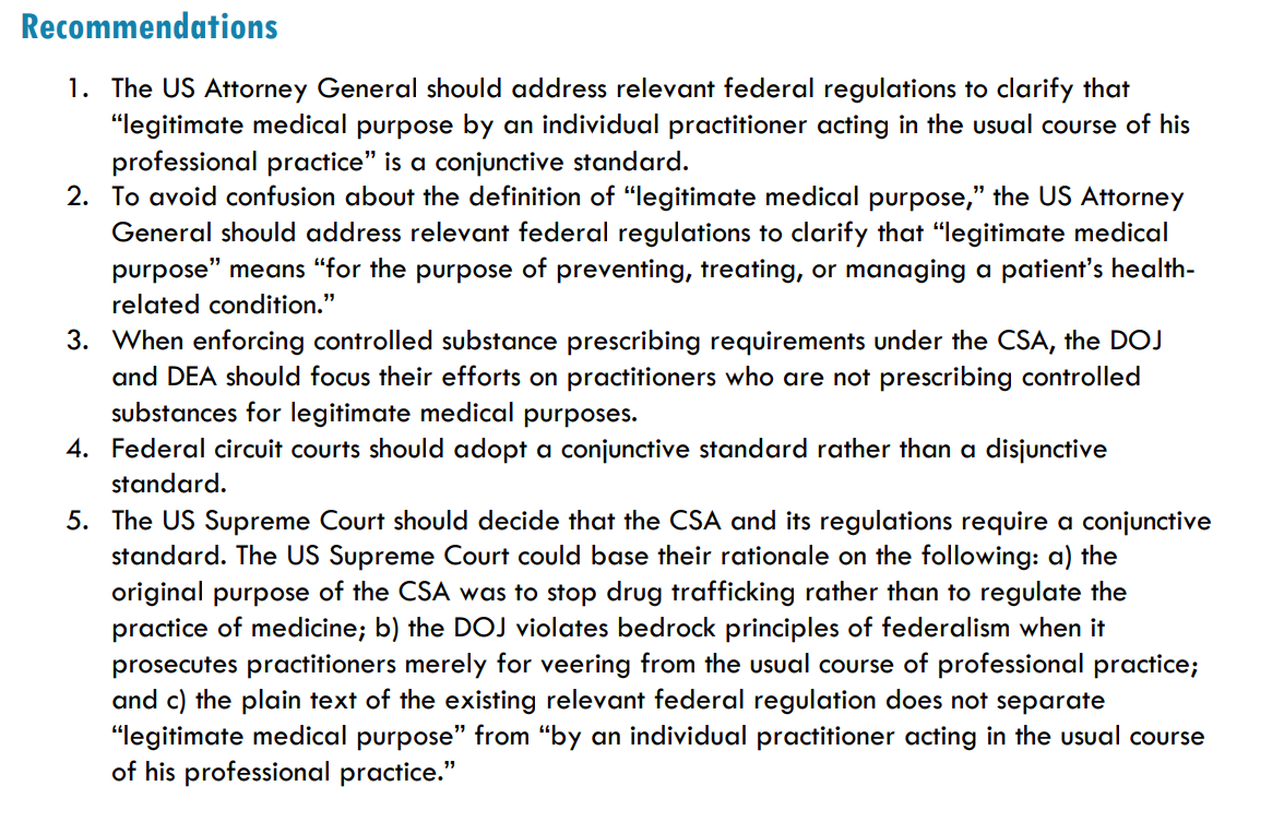 Important public policy statement on prescribing controlled substances for a "legitimate medical purpose," by <a href="/ASAMorg/">ASAM</a>. Link:

downloads.asam.org/sitefinity-pro….

"Public Policy Statement on Reducing Risk of Federal Investigation or Prosecution for Prescribing Controlled Addiction