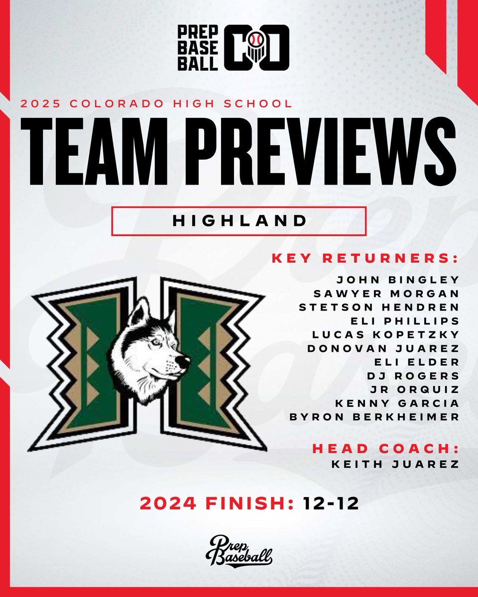 𝗖𝗛𝗦𝗔𝗔 𝗧𝗘𝗔𝗠 𝗣𝗥𝗘𝗩𝗜𝗘𝗪: 𝗛𝗜𝗚𝗛𝗟𝗔𝗡𝗗 𝗛𝗦

We continue our CHSAA preseason content with a look at the 2A Highland Huskies' program!

Full Story 👉 : loom.ly/V6I9mr0 | #ColoradoBaseball
