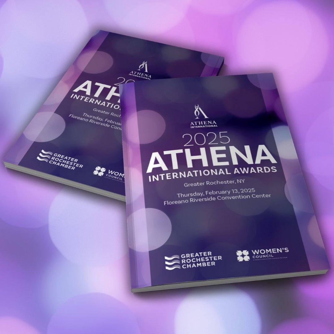 We can't wait to celebrate our 28 outstanding ATHENA Award finalists tomorrow! 💜 To get ready for the ceremony, take a look at our 2025 ATHENA Awards publication, showcasing each of our finalists and their accomplishments: issuu.com/rochesterchamb…