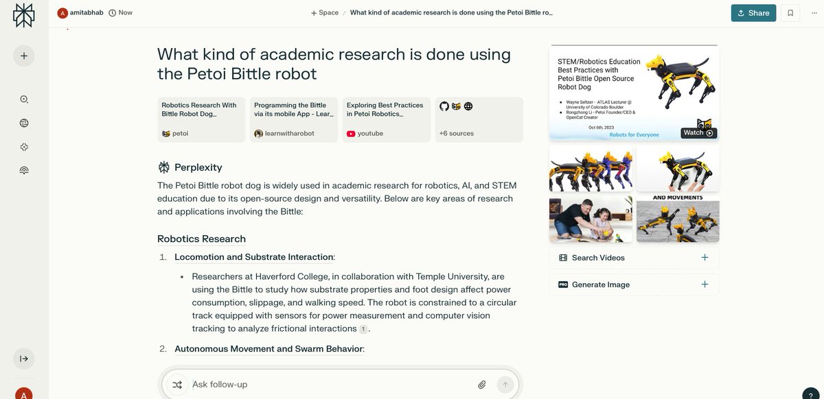 Love the summary of different topics offered by <a href="/perplexity_ai/">Perplexity</a>. Example here is for the Bittle robot made by <a href="/PetoiCamp/">Petoi</a>