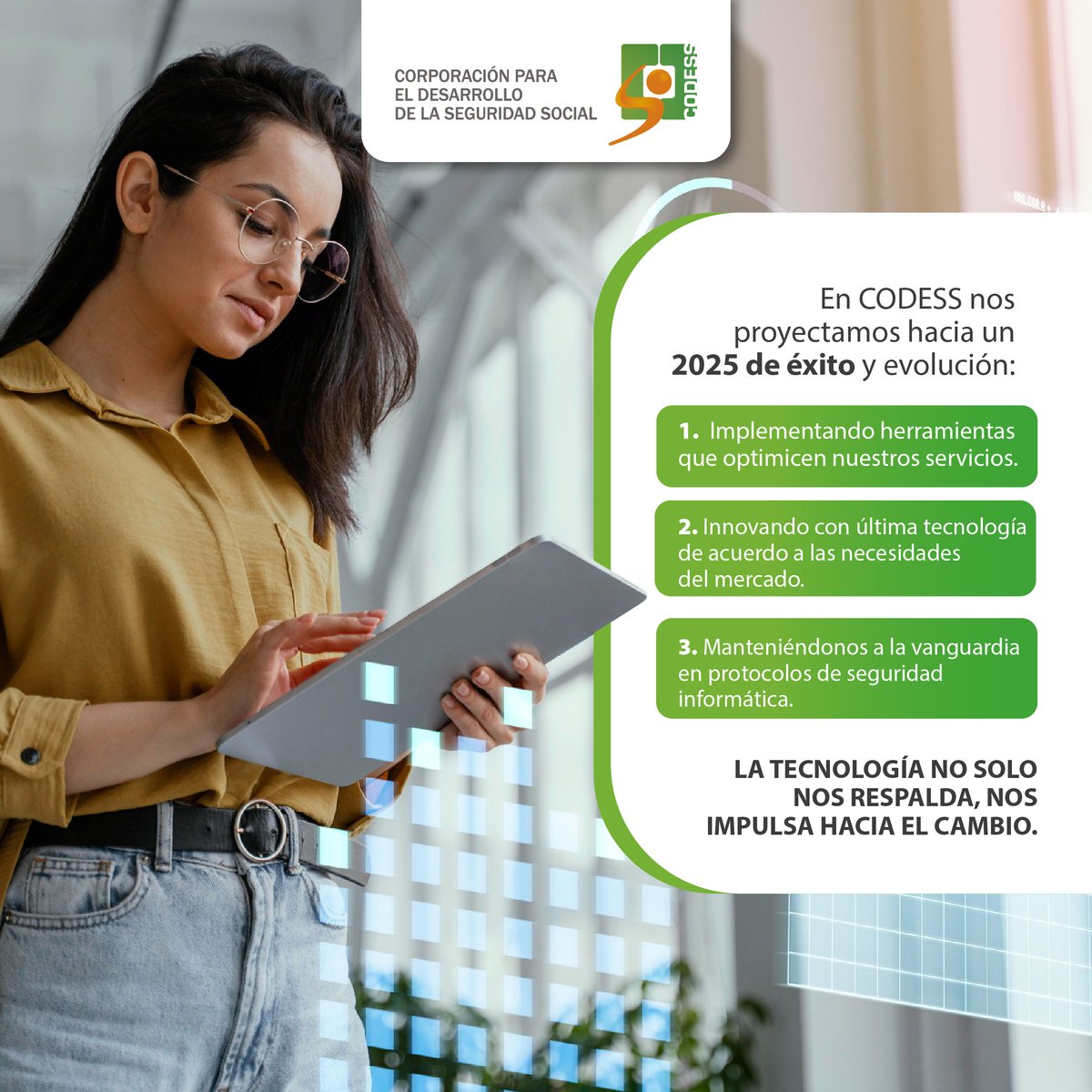 codessco's tweet image. El 2024 nos desafió, y en CODESS, el equipo TIC respondió con soluciones que marcan la diferencia. ✅ Gestión más ágil, tecnología avanzada y máxima seguridad.

¿Listo para transformar tu sistema de gestión? 🤓

#SaludEnElTrabajo #CODESS