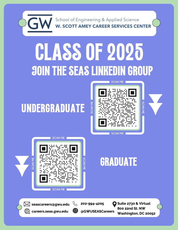 gwuengineering's tweet image. Class of 2025, stay connected! 🎓🔗

Join the GW SEAS LinkedIn Group to network with peers, share opportunities, and stay engaged beyond graduation. Build your professional community today!

#SEAS #GWEngineering #ClassOf2025
