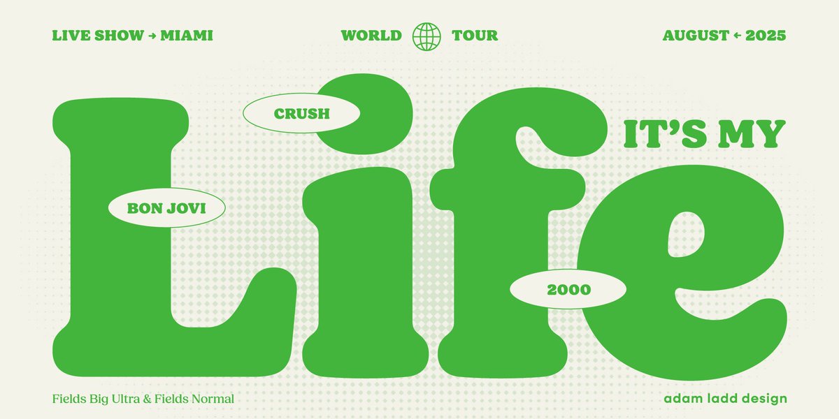 ladddesign's tweet image. Introducing Fields Big Ultra font. A third optical size, of sorts, for Fields. Same friendly vibe, but less contrast for an exaggerated look. Want larger-than-life personality for packaging, branding, &amp;amp; editorial? Try Fields Big Ultra! bit.ly/3CC2Ac5