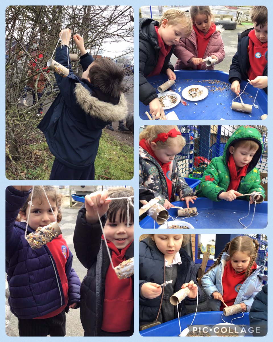 In Outdoor Explorers we had lots of fun making our bird feeders. We were excited to see 6 goldfinches today and we are hoping our feeders will attract lots more birds to Clifton!
