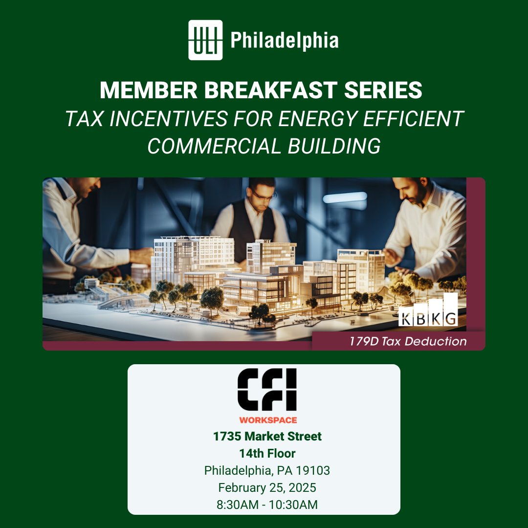 Join us for our next monthly Member Breakfast Series event which will focus on tax incentives for your projects.

Learn more and register today: philadelphia.uli.org/events/detail/…