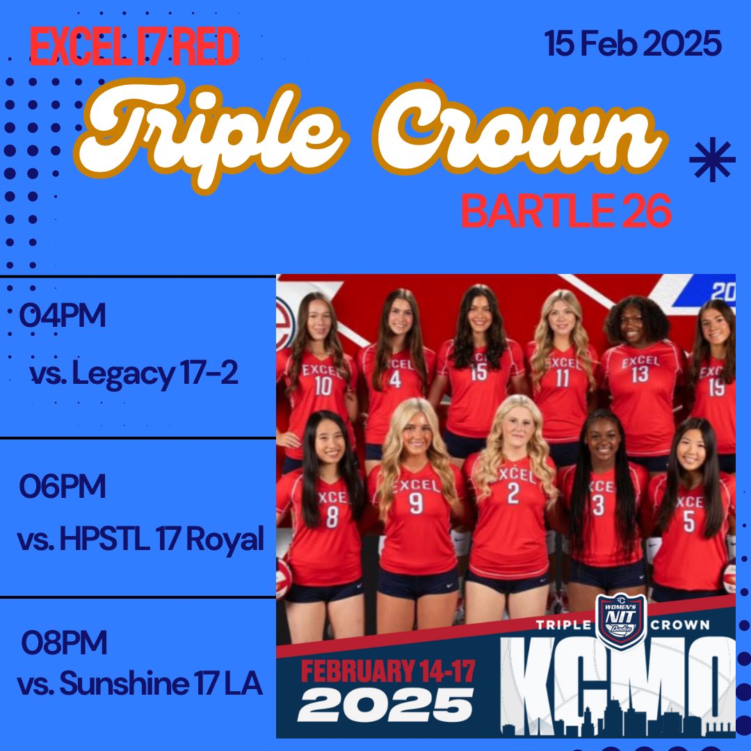 Audrey St.Clair 2026 (@audreystclair9) on Twitter photo Ready to COMPETE‼️ LFG #Excel17Red
<a href="/triplecrownspts/">Triple Crown Sports</a> <a href="/TCVolleyball/">TC Volleyball</a> <a href="/PDTexas/">Prep Dig Texas</a> <a href="/BigDMedia19/">BigDMedia</a> <a href="/Excelrocks/">Excel VBC</a> <a href="/VBallrecruiter/">Kara Hill</a> <a href="/CSAPrepStar/">PREPSTAR</a> <a href="/texasvbi/">Texas Volleyball Insiders</a> <a href="/grtorres/">Guilherme Torres</a> Ready to COMPETE‼️ LFG #Excel17Red
<a href="/triplecrownspts/">Triple Crown Sports</a> <a href="/TCVolleyball/">TC Volleyball</a> <a href="/PDTexas/">Prep Dig Texas</a> <a href="/BigDMedia19/">BigDMedia</a> <a href="/Excelrocks/">Excel VBC</a> <a href="/VBallrecruiter/">Kara Hill</a> <a href="/CSAPrepStar/">PREPSTAR</a> <a href="/texasvbi/">Texas Volleyball Insiders</a> <a href="/grtorres/">Guilherme Torres</a>