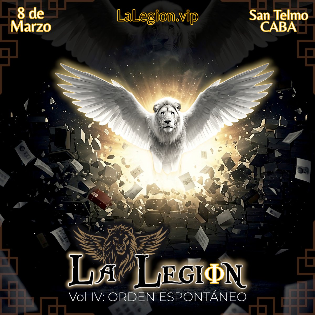 Legionarios⚔️
¡Vuelve el evento Liberal/Libertario de Buenos Aires!
La LegiΦn Vol. IV: Orden Espontáneo - Sábado 8/3  20:00 hs -San Telmo.
🎟️ Preventa limitada con descuento disponible.
🚨Adquirí tu entrada en LaLegion.vip y no te quedes afuera.🚨
#LaLegion #Argentina