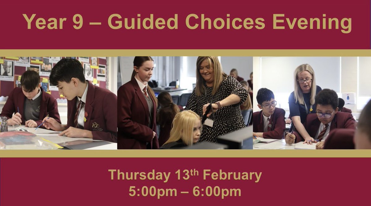 We are looking forward to seeing all of our year 9 parents and carers.