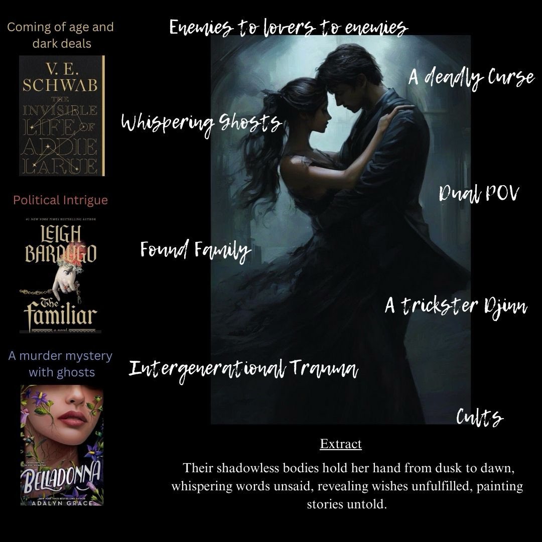 Born of a deal made between a desperate mother and a trickster djinn, Sarah must find a way to escape the spirits eager to possess her and a society that wants to control her. 

#questpit #Q #F #A #WritingCommunity #amquerying