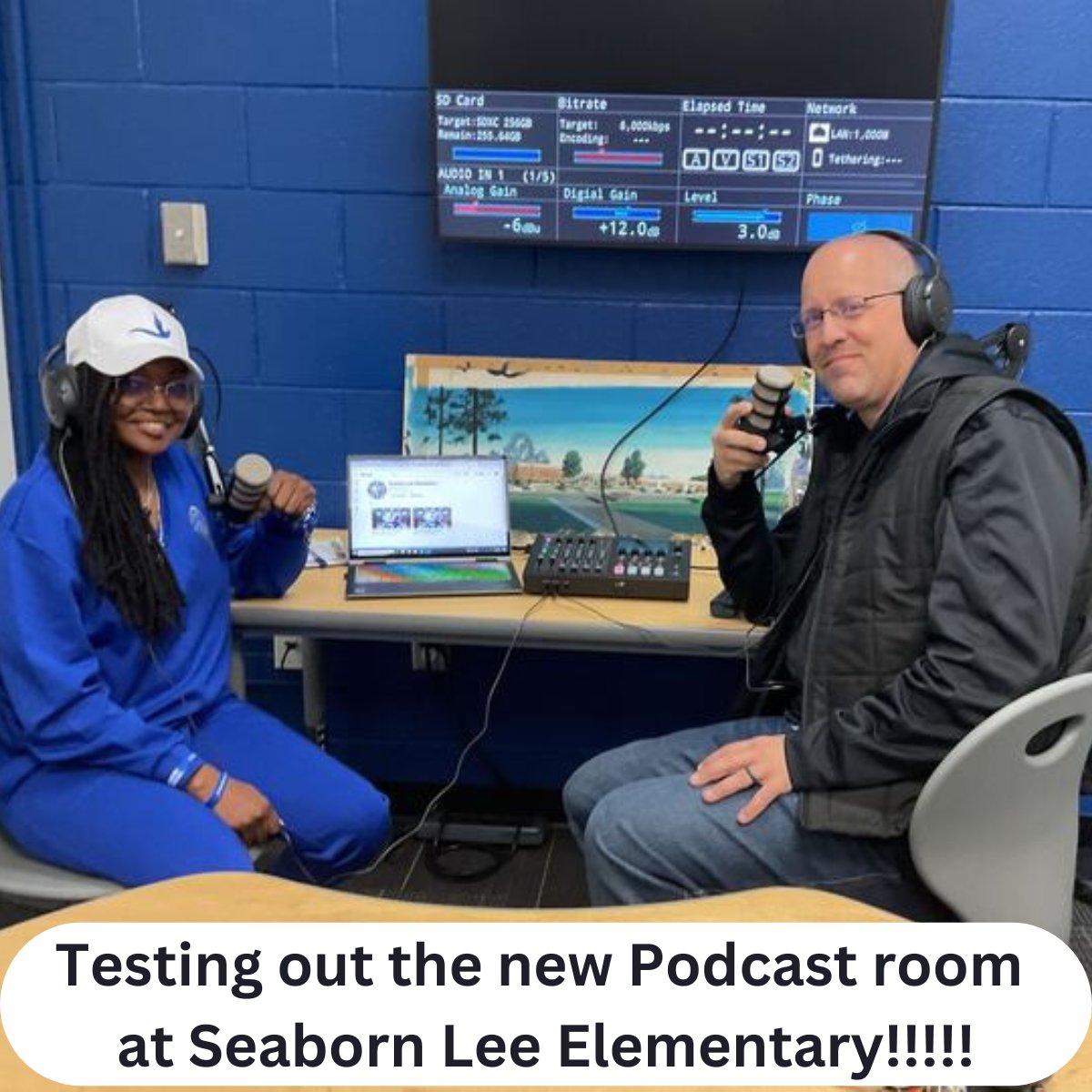 They are ready to podcast with the students here in Fulton County Schools!!!! Today we worked with Dr. McNeill and successfully recorded a podcast on their new Roland mixer and Rode PodMics.