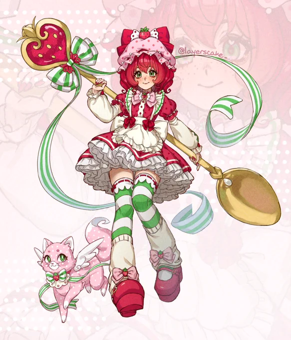 strawberry shortcake as a magical girl for @/marikyuunn's discord art prompt! #marikyuunchallenge 