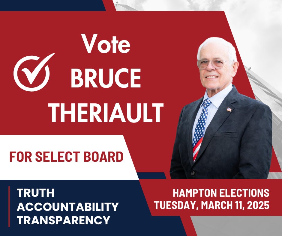 GopHampton's tweet photo. Tues3/11,VOTE4 BRUCE THERIAULT #hamptonnh #budget #hamptonbeachnh #rockinghamcountynh #nhpolitics #seacoastnh #veterans #townelection #livefreeordie #NHGOP #NH01 #FaithJourney #liberty #doge #dogegov #TrumpAdministration #zerobasedbudget #MAGA #newhampshire #nheducation #usa #tbt https://t.co/2pBhSgqDRu