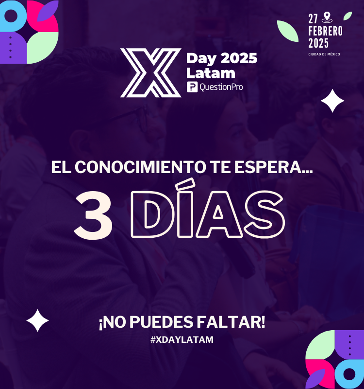 🚨 -3 DÍAS 🚀
El conocimiento que necesitas para tomar mejores decisiones está por desplegarse en #XDayLATAM 2025.

🌎📊 ¡Ahí nos vemos! 👀

📆 27 de Febrero | Ciudad de México 🇲🇽

🎟️ ¿Te quedaste sin boleto? Inscríbete a la lista de espera: info.questionpro.com/es/xday-latam-…