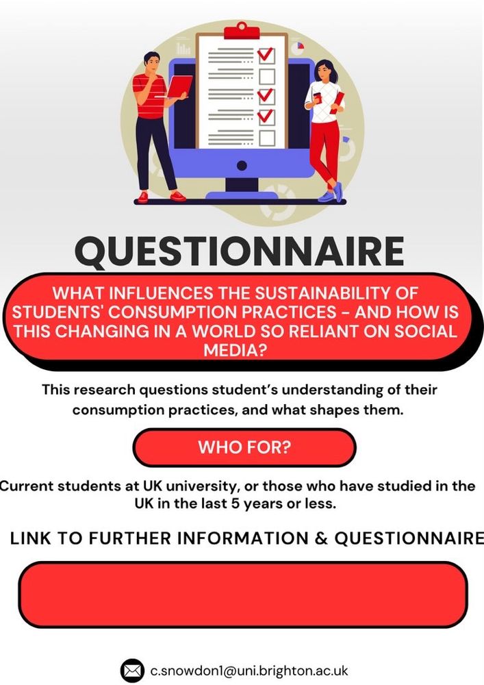 Robson Peisley (@robsonpeisley) on Twitter photo If anyone can take 10-15 minutes to support Charlotte's dissertation on #sustainability it would be much appreciated!
Please share widely!
forms.office.com/Pages/Response…
<a href="/LivingCoastUK/">The Living Coast UNESCO Biosphere</a> <a href="/brightonecosoc/">Brighton Ecological Society</a> <a href="/SussexWildlife/">Sussex Wildlife Trust 🦔</a> <a href="/ukyouth4nature/">UK Youth for Nature</a> If anyone can take 10-15 minutes to support Charlotte's dissertation on #sustainability it would be much appreciated!
Please share widely!
forms.office.com/Pages/Response…
<a href="/LivingCoastUK/">The Living Coast UNESCO Biosphere</a> <a href="/brightonecosoc/">Brighton Ecological Society</a> <a href="/SussexWildlife/">Sussex Wildlife Trust 🦔</a> <a href="/ukyouth4nature/">UK Youth for Nature</a>