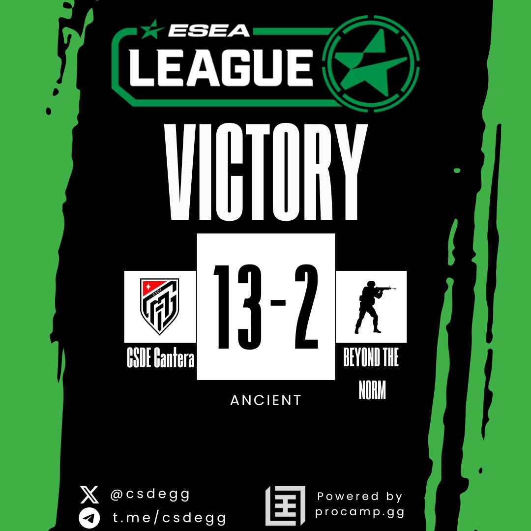 csdeGG's tweet photo. CANTERA 8-2. STATEMENT WIN OVER BEYOND THE NORM. They will be back in action on Monday to try to continue their 7 match win streak!
#vamosCSDE #BeStoic https://t.co/qX7dUe53HB