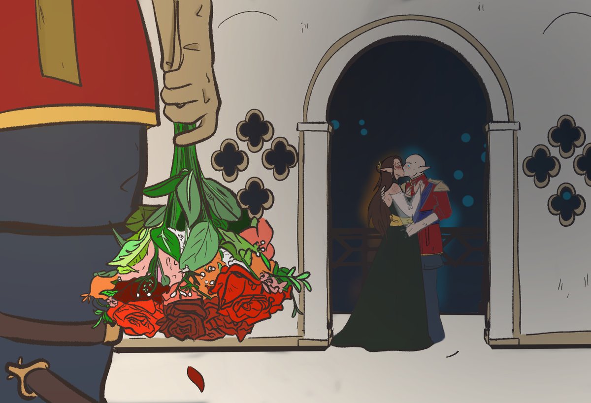 kiwiwilidn's tweet photo. The Commander was on his way to ask the beloved Inquistor for a dance, unfortunately for him he was beaten by a wolf ~♡ (i am so so sorry cullen rutherford i love you i promise) https://t.co/zU9HFa4RWv