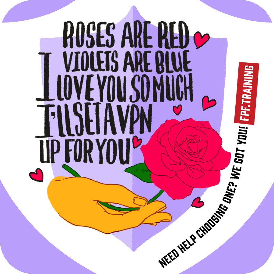 Freedom of the Press (@freedomofpress) on Twitter photo Roses are red,
Violets are blue,
I lo❤e you so much.
I’ll set a VPN up for you!
Need help choosing one? We got you! Happy #ValentinesDay! <a href="/calyxinstitute/">The Calyx Institute</a>
freedom.press/digisec/blog/c… Roses are red,
Violets are blue,
I lo❤e you so much.
I’ll set a VPN up for you!
Need help choosing one? We got you! Happy #ValentinesDay! <a href="/calyxinstitute/">The Calyx Institute</a>
freedom.press/digisec/blog/c…