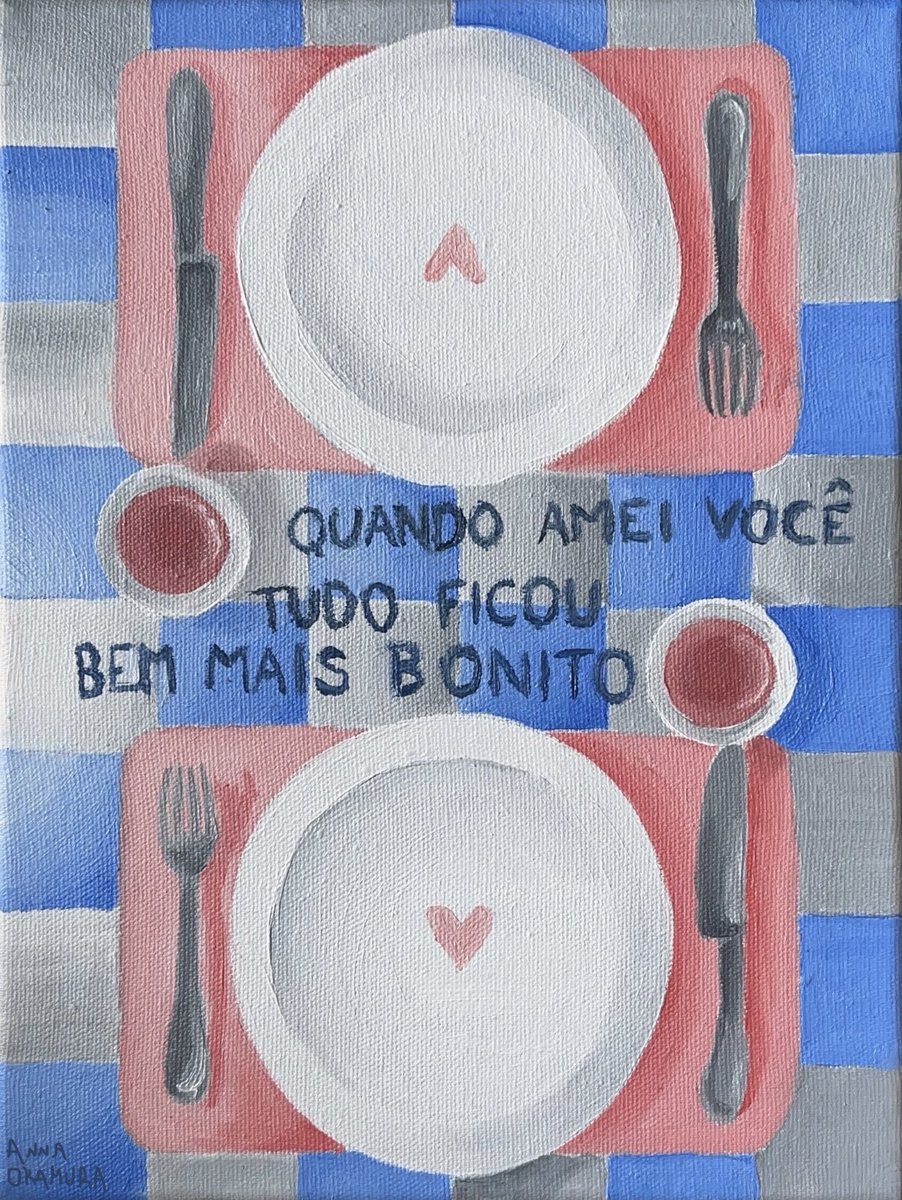avwmaro's tweet image. Pintei alguns garfos, facas, copos, pratos, porcelana, jogo americano, luminárias