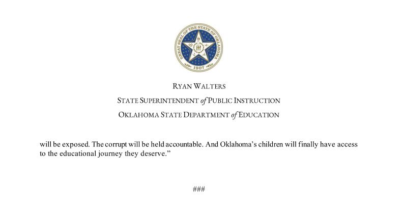 wsuares's tweet image. ❗️INBOX- 2 of the 3 Board of Ed members just booted by @GovStitt are now named as co-chairs of @RyanWaltersSupt's "Trump Advisor Committee," which he describes as a DOGE-style education oversight group. #oklaed @OKCFOX