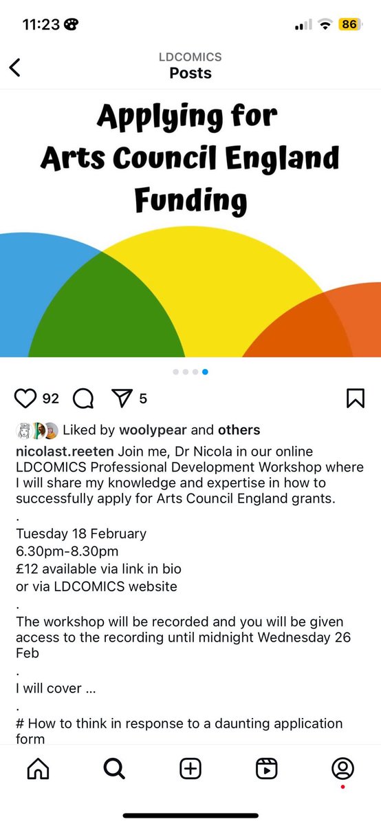 LDC founder Nicola Streeten sharing knowledge and expertise  on successfully applying for arts council funding: