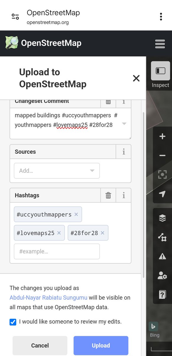_Hijab_Girl1's tweet image. Day 12 of 28 days Mapping Challenge.
Mapped some buildings using the ID editor on the OpenstreetMap App! 
@OSMGhana 
#28DaysMapping Challenge #OSM #MapWithLove #MapChallenge #28for28 #OSMGhana