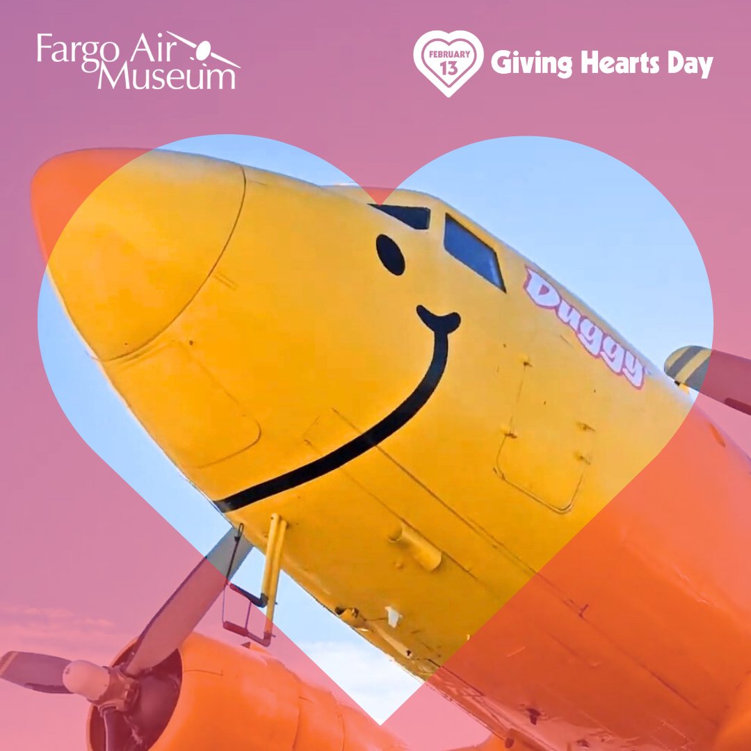 FargoAirMuseum's tweet photo. Giving Hearts Day is tomorrow! ♥️ 

Support our mission and help us serve our community's youth, veterans, and aviation enthusiasts of all ages ✈️

https://t.co/UB2EYcvYYe

#Education #Preservation #Restoration https://t.co/Zvi5TbL29I