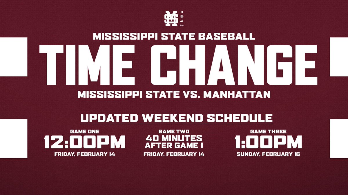 Let's play ✌️on Friday.

Weather forces weekend schedule change. 

🔗➡️ hailst.at/4aYCKeX

#HailState🐶