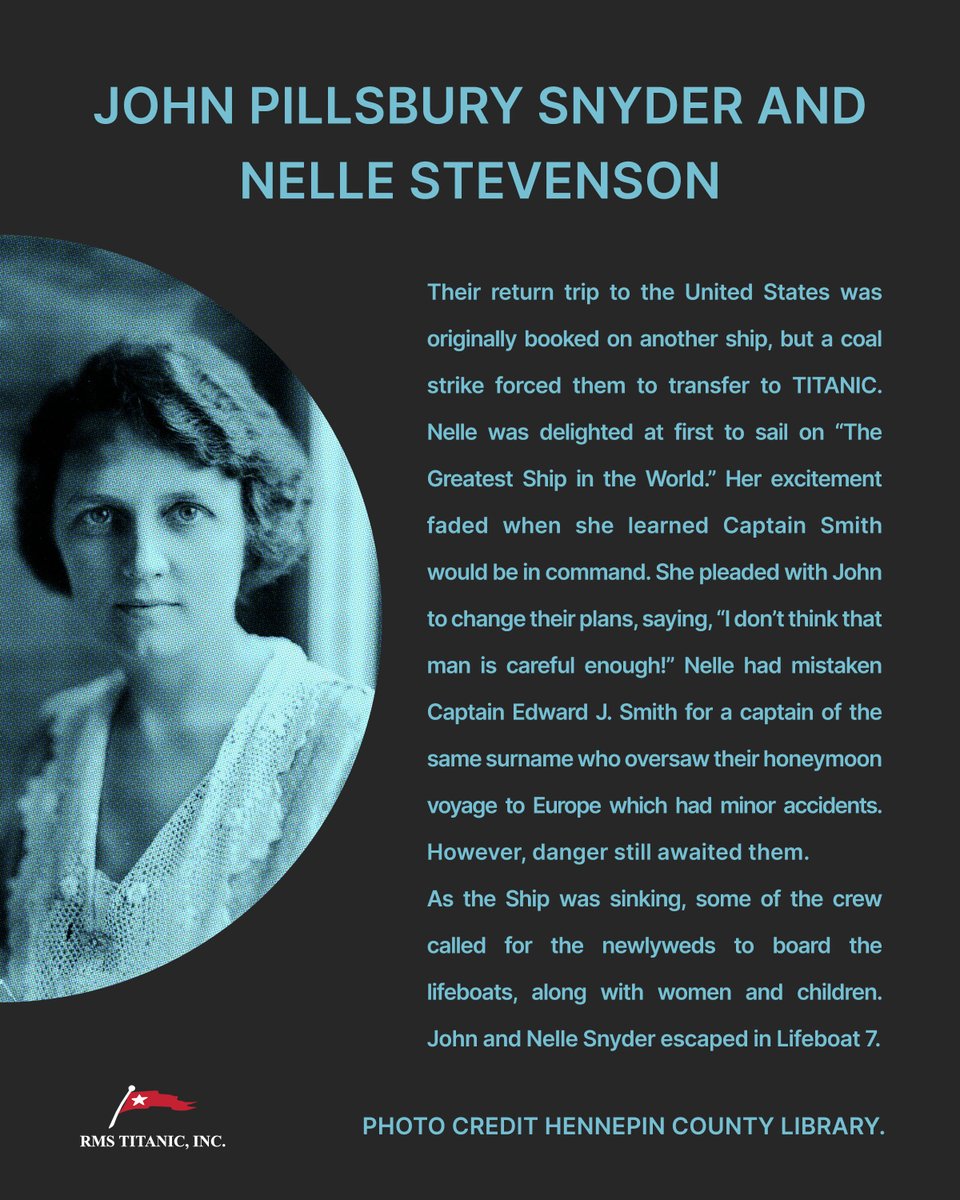 Celebrate #LoveonTITANIC this February! 🛳️❤️

Newlyweds John and Nelle Snyder boarded #TITANIC as they returned from their honeymoon, unaware that their journey would become part of history.

This month, we’re sharing the unforgettable love stories of those who sailed aboard.