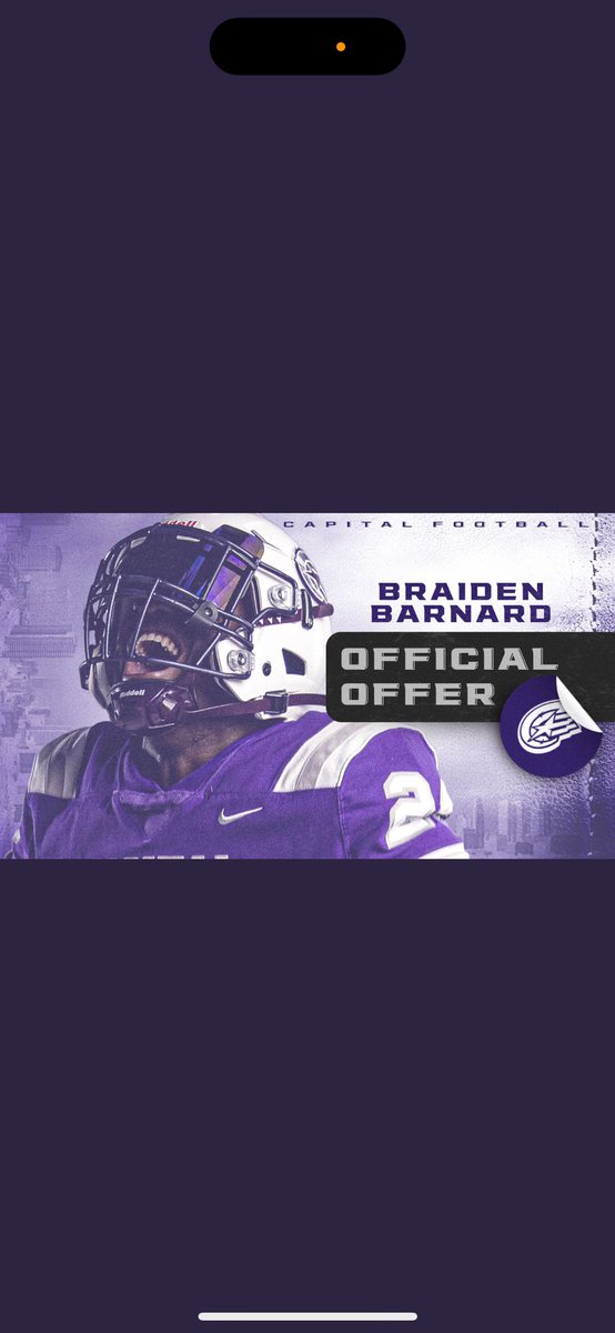 Braiden ( BEBE ) Barnard (@braiden__7) on Twitter photo #AGTG After a great conversation with <a href="/Coachcalexander/">Charles Alexander</a> I’m blessed to get a NCAA offer from capital university, Thank you for this opportunity 🟣⚪️<a href="/CoachW79/">Joshua Walters</a> <a href="/Obi_Ron_Winobi/">Ron Smith</a> <a href="/milesgangmedia/">MilesGangMedia,LLC</a> <a href="/RecruitsAlabama/">Alabama Recruits</a> <a href="/RocketCityPreps/">Rocket City Preps</a> <a href="/AL7AFootball/">Alabama7AFootball</a> <a href="/RecruitGrissom/">Grissom Recruits</a> #AGTG After a great conversation with <a href="/Coachcalexander/">Charles Alexander</a> I’m blessed to get a NCAA offer from capital university, Thank you for this opportunity 🟣⚪️<a href="/CoachW79/">Joshua Walters</a> <a href="/Obi_Ron_Winobi/">Ron Smith</a> <a href="/milesgangmedia/">MilesGangMedia,LLC</a> <a href="/RecruitsAlabama/">Alabama Recruits</a> <a href="/RocketCityPreps/">Rocket City Preps</a> <a href="/AL7AFootball/">Alabama7AFootball</a> <a href="/RecruitGrissom/">Grissom Recruits</a>