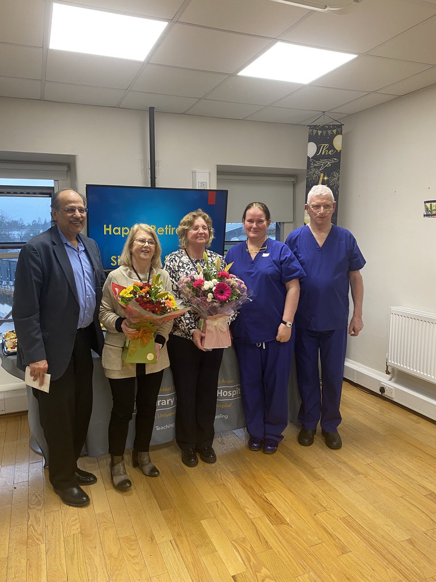 TipperaryUH's tweet image. Happy Retirement to Siobhan and Patsy
Between them they have provided 88yrs service to the hospital .Thank you for your commitment and best wishes from all in TippUH @HSEDubSouthEast @HSELive @HSE_HR