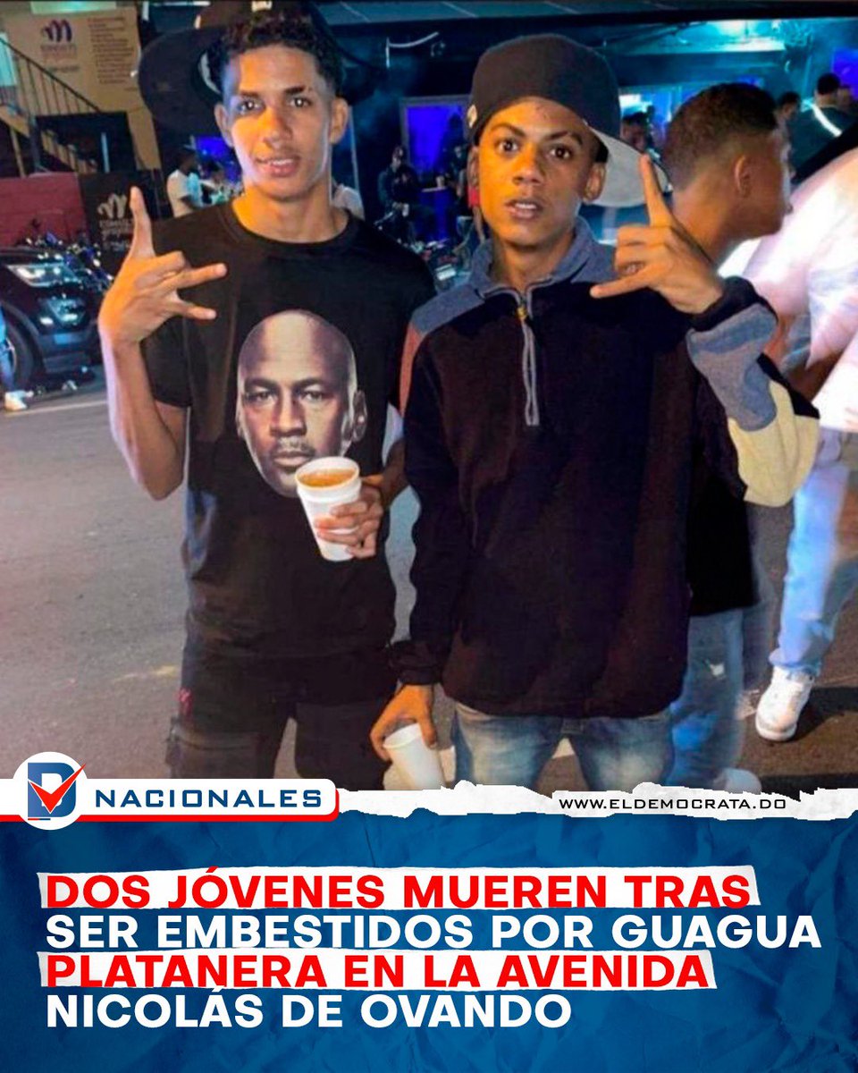 eldemocratard's tweet photo. Dos jóvenes fallecieron este miércoles tras ser atropellados por un camión cuando cayeron al pavimento mientras realizaban maniobras imprudentes en una motocicleta en la avenida Nicolás de Ovando, en el sector Cristo Rey del Distrito Nacional.

Las víctimas, identificadas solo como Joel y Yunito, residían en el sector La Agustina, según versiones de testigos. Ambos murieron en el lugar debido a la gravedad de los golpes sufridos en el impacto.

El accidente ocurrió cuando los jóvenes intentaban calibrar la motocicleta en la que se desplazaban y perdieron el control, siendo embestidos por el vehículo de carga.

Agentes de la Policía Nacional y de la Dirección General de Seguridad de Tránsito y Transporte Terrestre (Digesett) acudieron al lugar para gestionar el levantamiento de los cuerpos, que permanecieron en la vía por un tiempo prolongado a la espera del médico legista.

Amplía más en nuestra web https://t.co/I6p8Ssqbbv

#eldemocratard