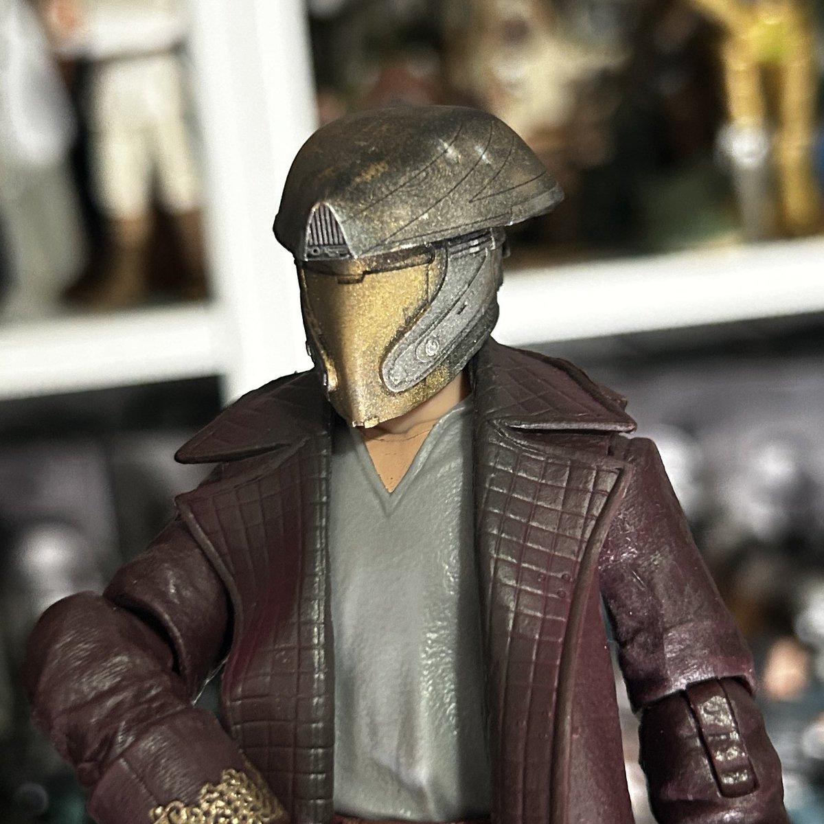 yak_face's tweet photo. First attempt at the helmet for TBS Captain Silvo (Jod Na Nawood) #hasbro #blackseries #starwarsblackseries #skeletoncrew #captainsilvo #jodnanawood #craftyourfandom https://t.co/55H4PXpWna