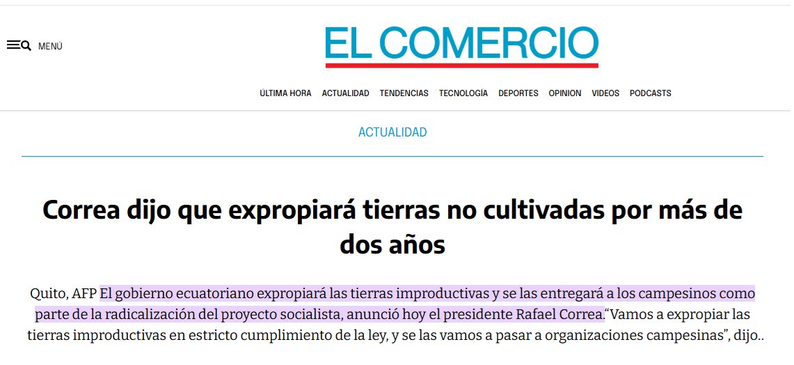 AndresVergara's tweet photo. Si Luisa gana y eres agricultor sin plata para invertir en tus tierras no utilizadas, el gobierno te las quitará.

El correato ya lo hizo antes y lo volverá a hacer. https://t.co/HT5dxrwaR5