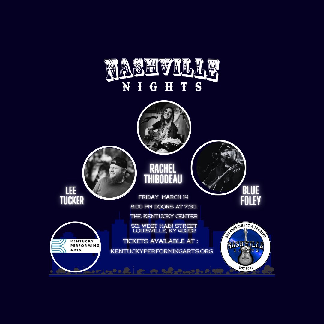 The Kentucky Center (@kyctrarts) on Twitter photo Experience Nashville’s top songwriters and emerging artists when Nashville Nights comes to <a href="/KyCtrArts/">The Kentucky Center</a> - MeX Theater Friday, March 14! 🎫 Grab tickets now at bit.ly/KPANashvilleNi…. Experience Nashville’s top songwriters and emerging artists when Nashville Nights comes to <a href="/KyCtrArts/">The Kentucky Center</a> - MeX Theater Friday, March 14! 🎫 Grab tickets now at bit.ly/KPANashvilleNi….