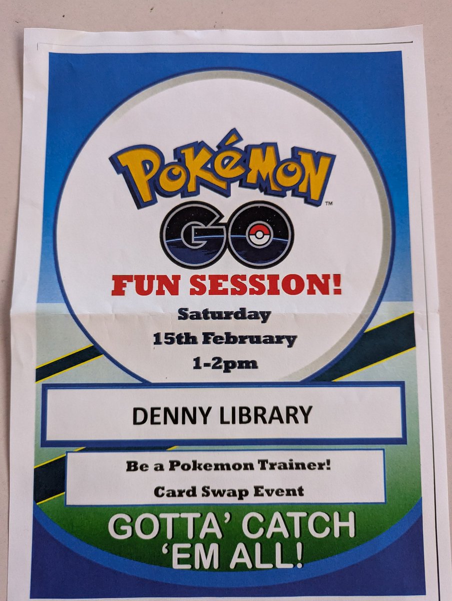 P1 Dunipace (@mrsguidori) on Twitter photo Any Pokémon fans out there, get yourself to Denny Library this weekend for some games, crafts, activities and card swapping! <a href="/LibFalkirk/">Falkirk Libraries</a> <a href="/DunipacePS/">Dunipace Primary</a> Any Pokémon fans out there, get yourself to Denny Library this weekend for some games, crafts, activities and card swapping! <a href="/LibFalkirk/">Falkirk Libraries</a> <a href="/DunipacePS/">Dunipace Primary</a>