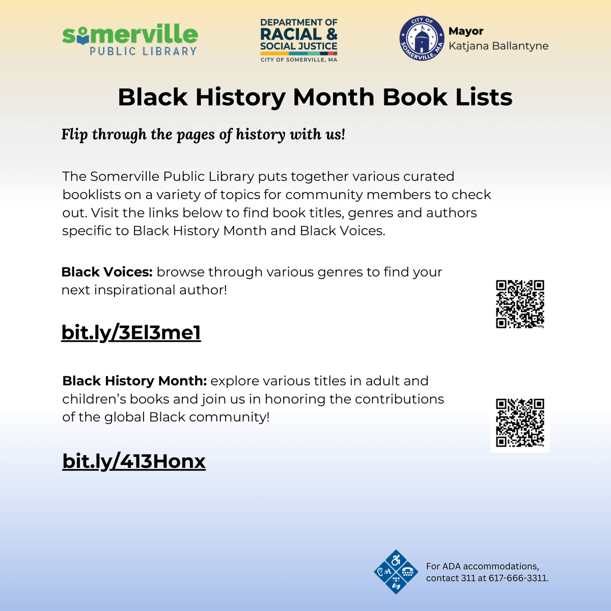 Across February, join <a href="/SomervillePL/">Somerville Public Library</a> to find books about Black History Month and written by black authors!