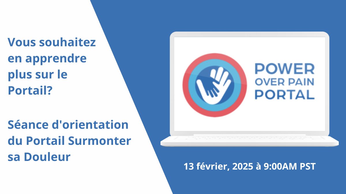 Ne manquez pas le prochain webinaire gratuit du Portail Surmonter Sa Douleur qui vous orientera à travers la plateforme pour vous permettre de profiter au maximum des ressources, outils et services qu'elle contient.

➡️ Apprenez-en plus et inscrivez-vous: us06web.zoom.us/webinar/regist…