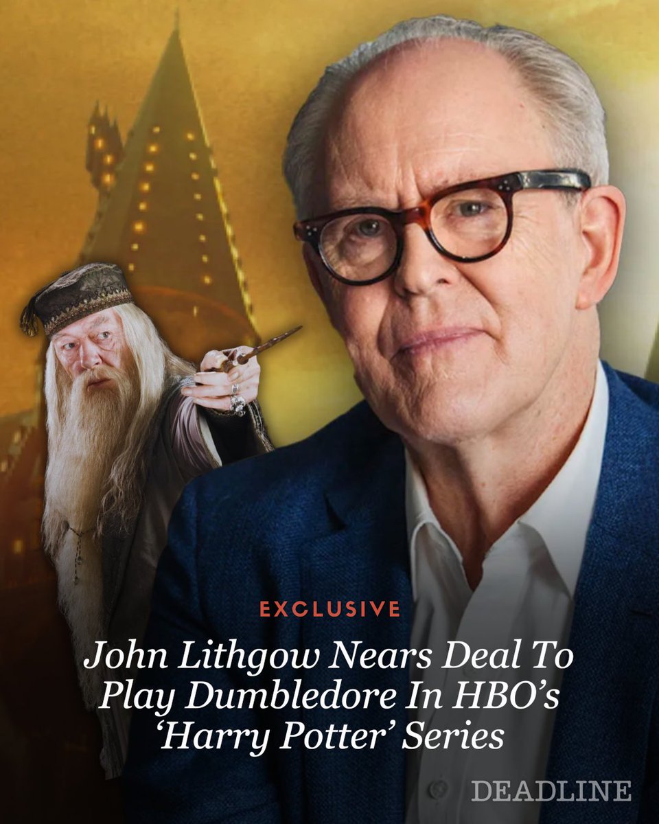 DEADLINE's tweet photo. EXCLUSIVE: A beloved actor is poised to play a beloved #HarryPotter character. Six-time Emmy winner John Lithgow is in final negotiations to portray Professor Albus Dumbledore in HBO‘s high-profile series adaptation of the hugely popular fantasy books, sources tell Deadline https://t.co/v2fyuVPgk6
